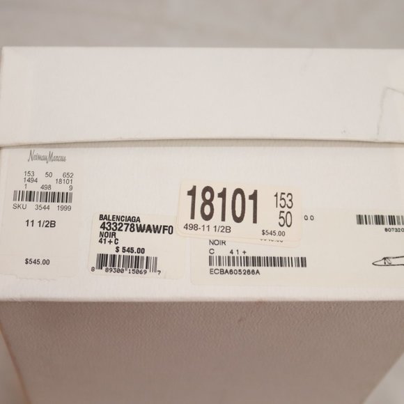 Balenciaga Black Leather Flats with Silver Metal Bow size 41 1/2 made in Italy - Picture 14 of 14